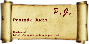Prazsák Judit névjegykártya